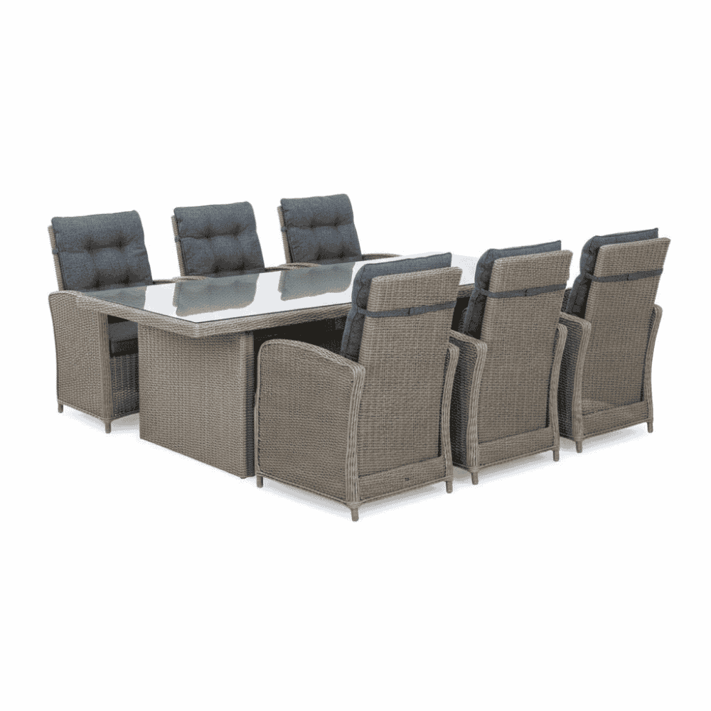Jones/Bilbao dining tuinset | 6 personen | wicker | 200cm