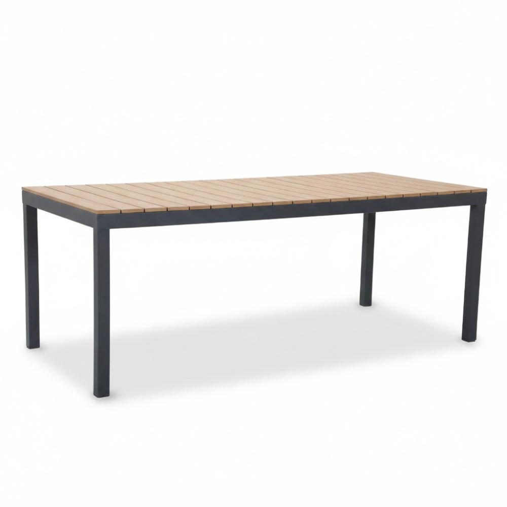 Oxford dining tuintafel 6 personen | aluminium + polywood | Natural Wood | 200cm