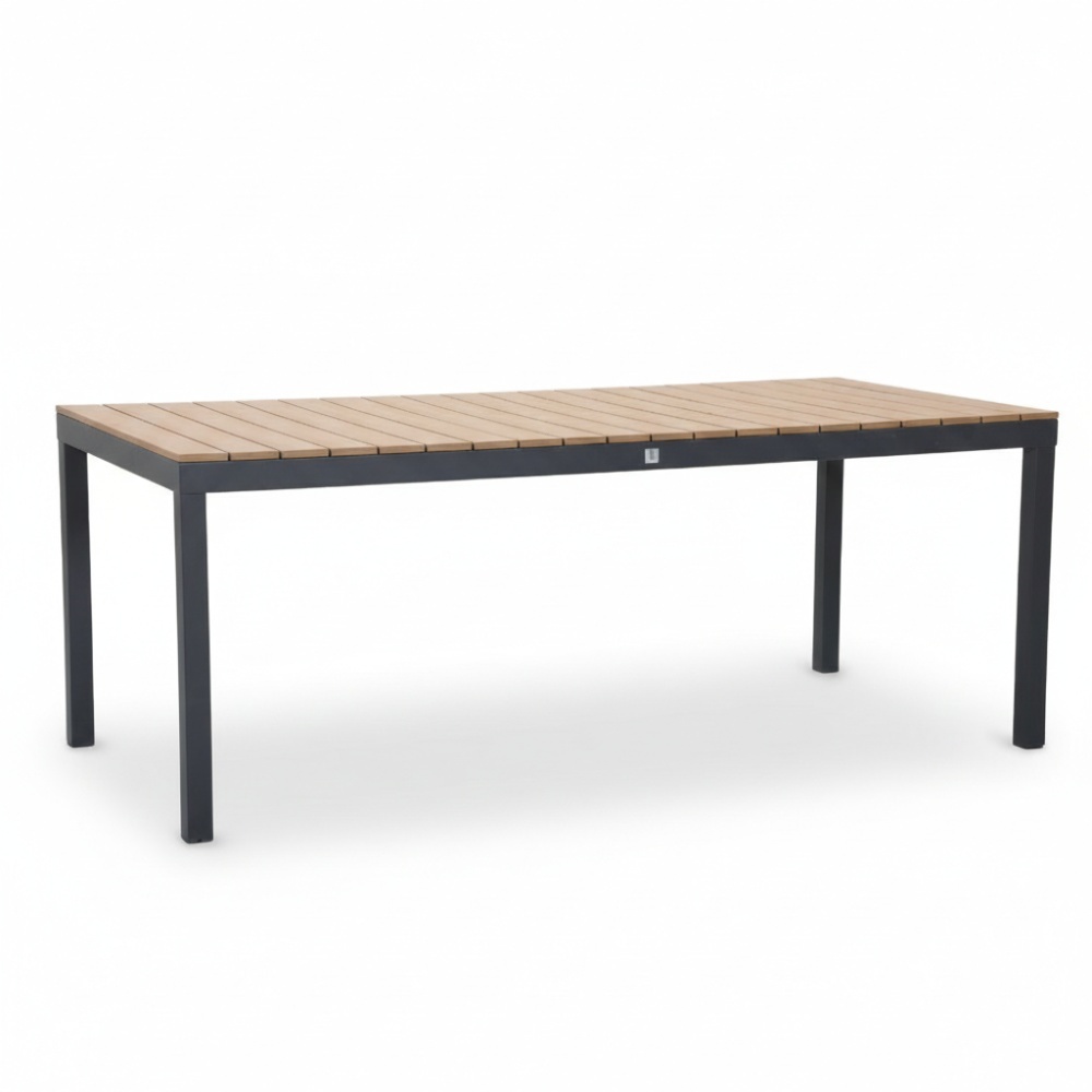 Oxford dining tuintafel 6 personen | aluminium + polywood | Natural Wood | 200cm
