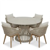 Pasadena/Bella zand dining tuinset | 4 personen | sintered stone + touw | 120cm