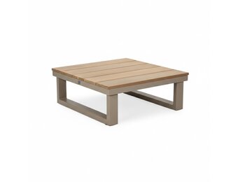 Canyon loungetafel | aluminium + hardhout | beige