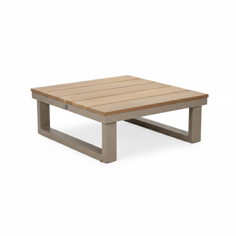 Canyon loungetafel | aluminium + hardhout | beige