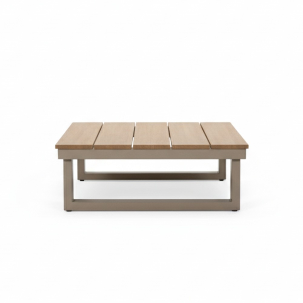 Canyon loungetafel | aluminium + hardhout | beige