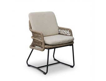 Gianna dining tuinstoel | touw + aluminium | Sahara Dust