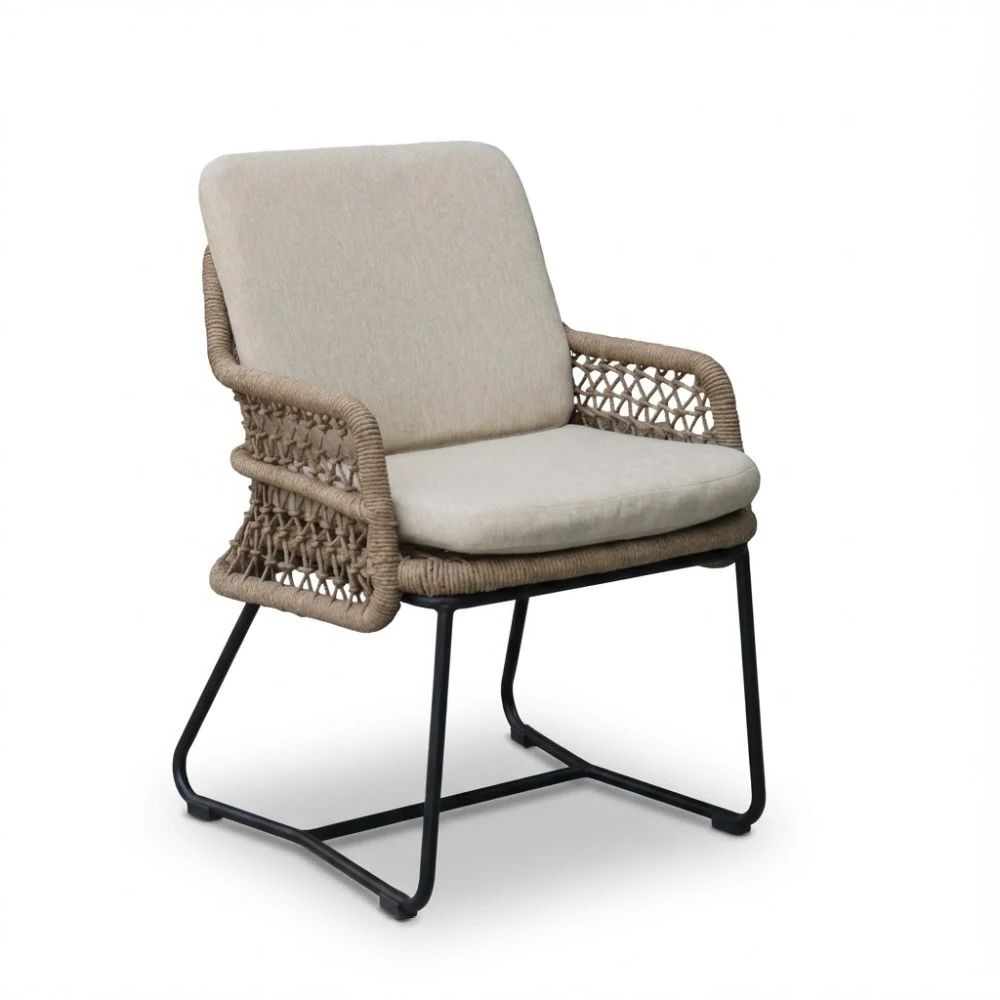 Gianna dining tuinstoel | touw + aluminium | Sahara Dust