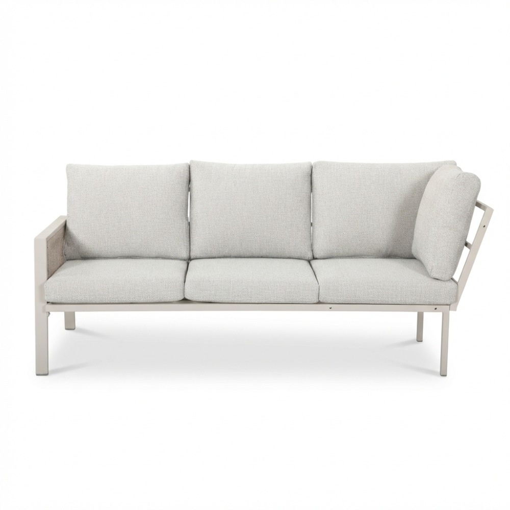 Palma dining loungeset 8 personen | aluminium + touw | beige | 4-delig - 255x195cm