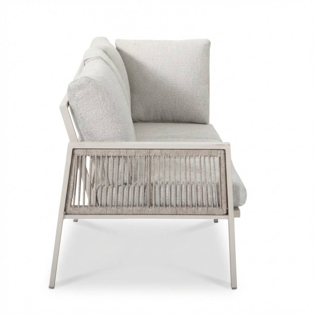 Palma dining loungeset 8 personen | aluminium + touw | beige | 4-delig - 255x195cm