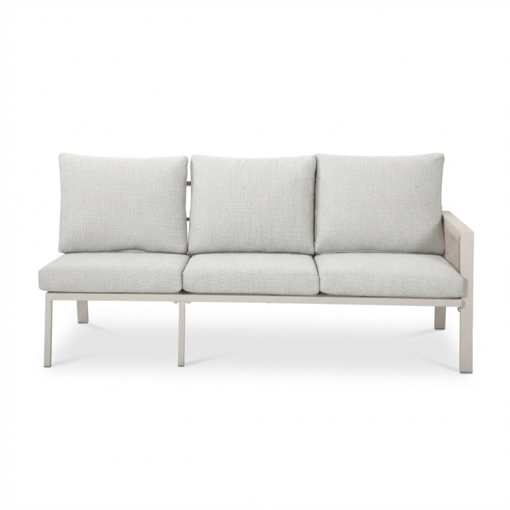 Palma dining loungeset 8 personen | aluminium + touw | beige | 4-delig - 255x195cm