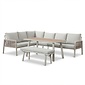 LUX outdoor living Palma dining loungeset 8 personen | aluminium + touw | beige | 4-delig - 255x195cm