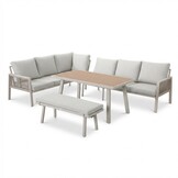Palma dining loungeset 8 personen | aluminium + touw | beige | 4-delig - 255x195cm