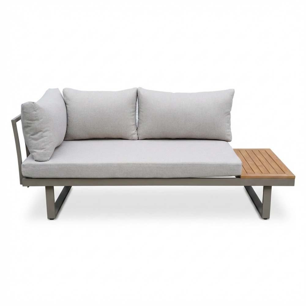 Melbourne chaise longue balkon loungeset 4 personen | aluminium + polywood | beige | 3-delig - 250x175cm