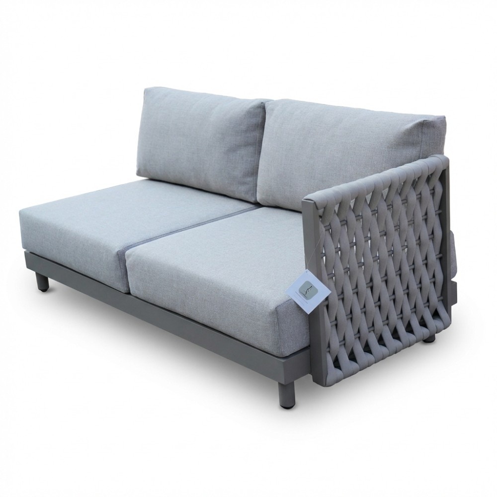 Mendoza hoek loungeset 5 personen | aluminium + touw | beige | 4-delig - 266x266cm