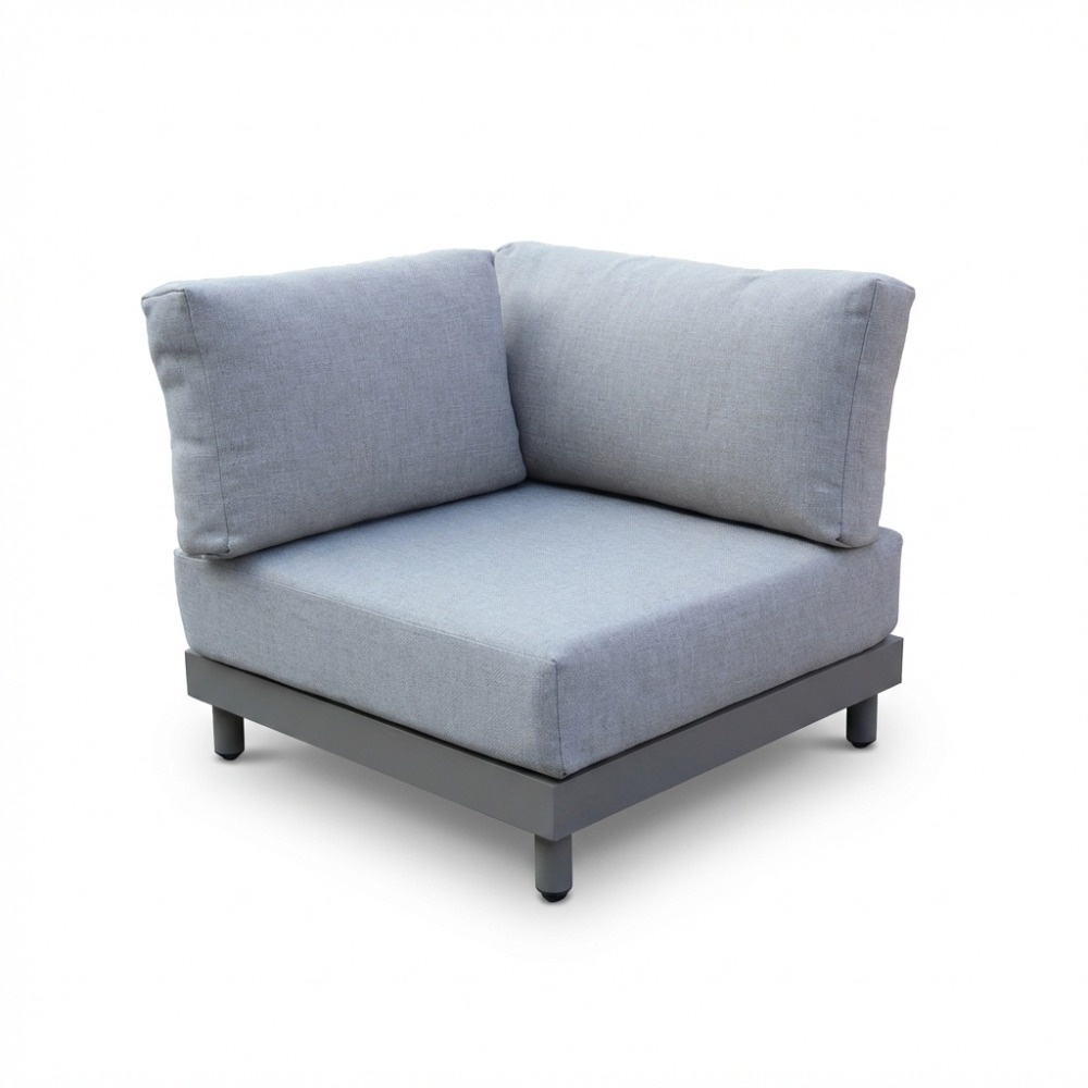 Mendoza hoek loungeset 5 personen | aluminium + touw | beige | 4-delig - 266x266cm