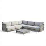 Mendoza hoek loungeset 5 personen | aluminium + touw | beige | 4-delig - 266x266cm