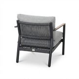 Florence stoel-bank loungeset 5 personen incl. tafel | aluminium + touw | antraciet | 4-delig