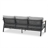 Florence stoel-bank loungeset 5 personen incl. tafel | aluminium + touw | antraciet | 4-delig
