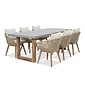 BUITEN living Laussanne/Bella zand dining tuinset | 6 personen | polystone + touw | 250cm