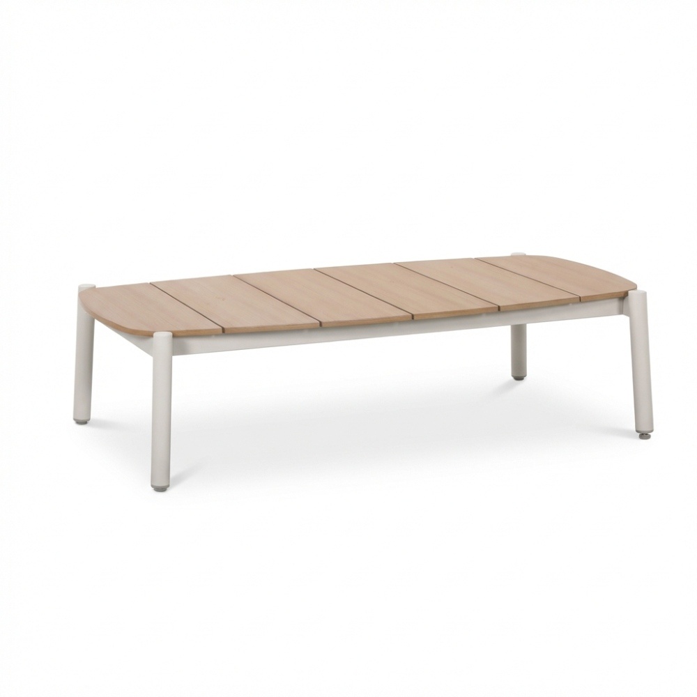 Florence loungetafel | aluminium + polywood | beige | 135x65cm afbeelding