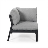 Florence hoek loungeset 5 personen incl. tafel | aluminium + touw | antraciet | 4-delig - 216x216cm