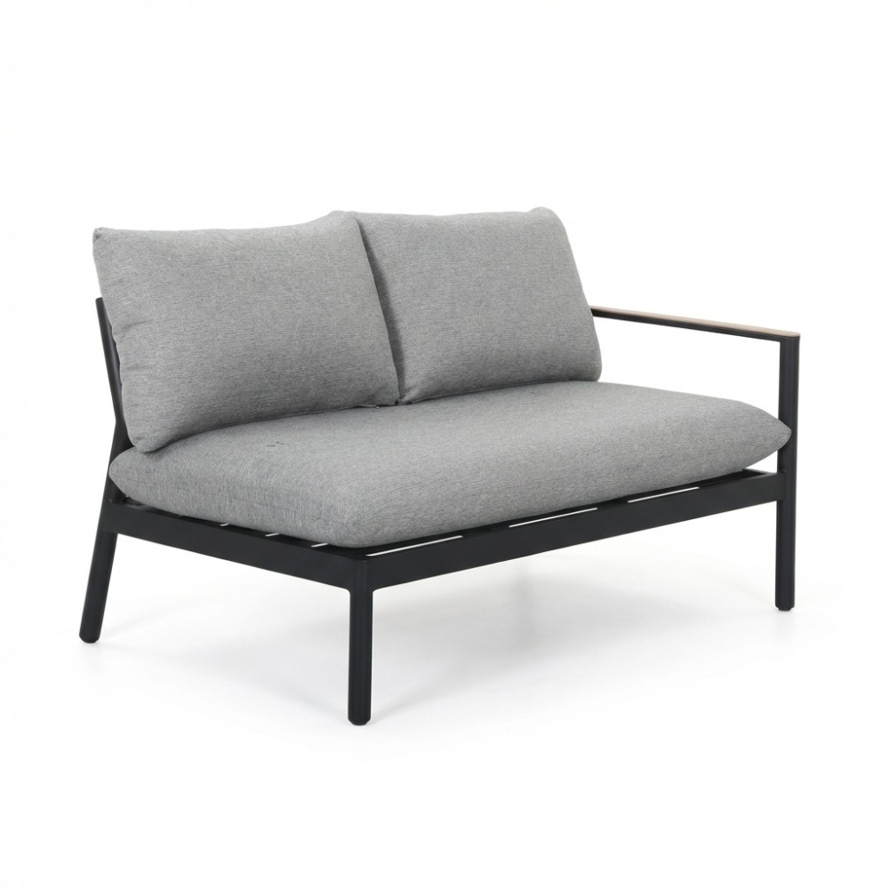 Florence hoek loungeset 5 personen incl. tafel | aluminium + touw | antraciet | 4-delig - 216x216cm