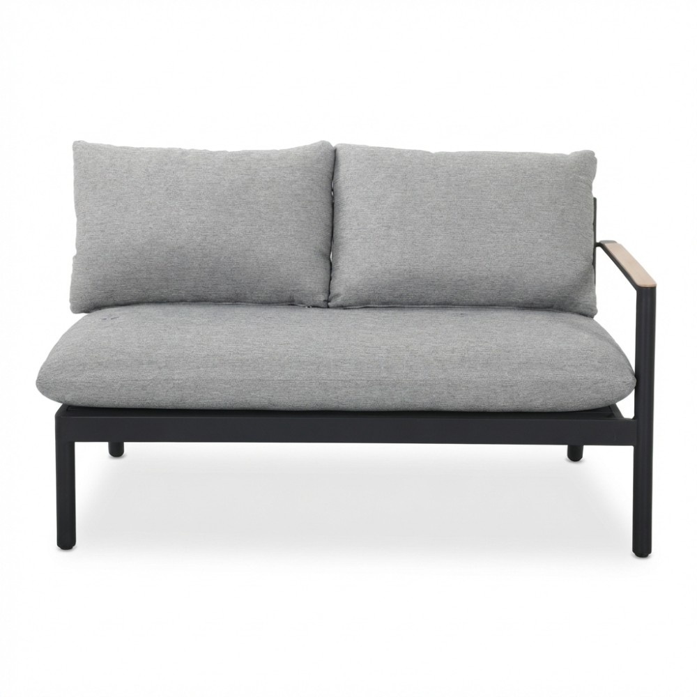 Florence hoek loungeset 5 personen | aluminium + touw | antraciet | 3-delig - 216x216cm