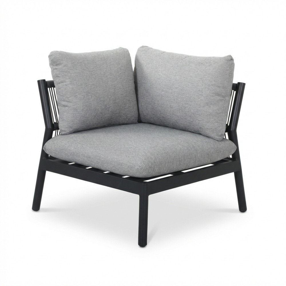 Florence hoek loungeset 5 personen | aluminium + touw | antraciet | 3-delig - 216x216cm