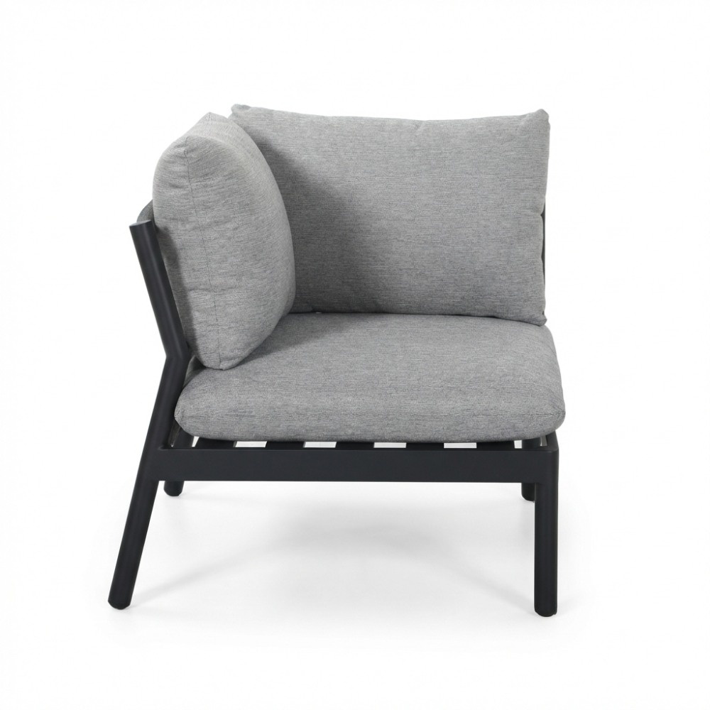 Florence hoek loungeset 5 personen | aluminium + touw | antraciet | 3-delig - 216x216cm