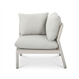 Florence hoek loungeset 5 personen incl. tafel | aluminium + touw | beige | 4-delig - 216x216cm