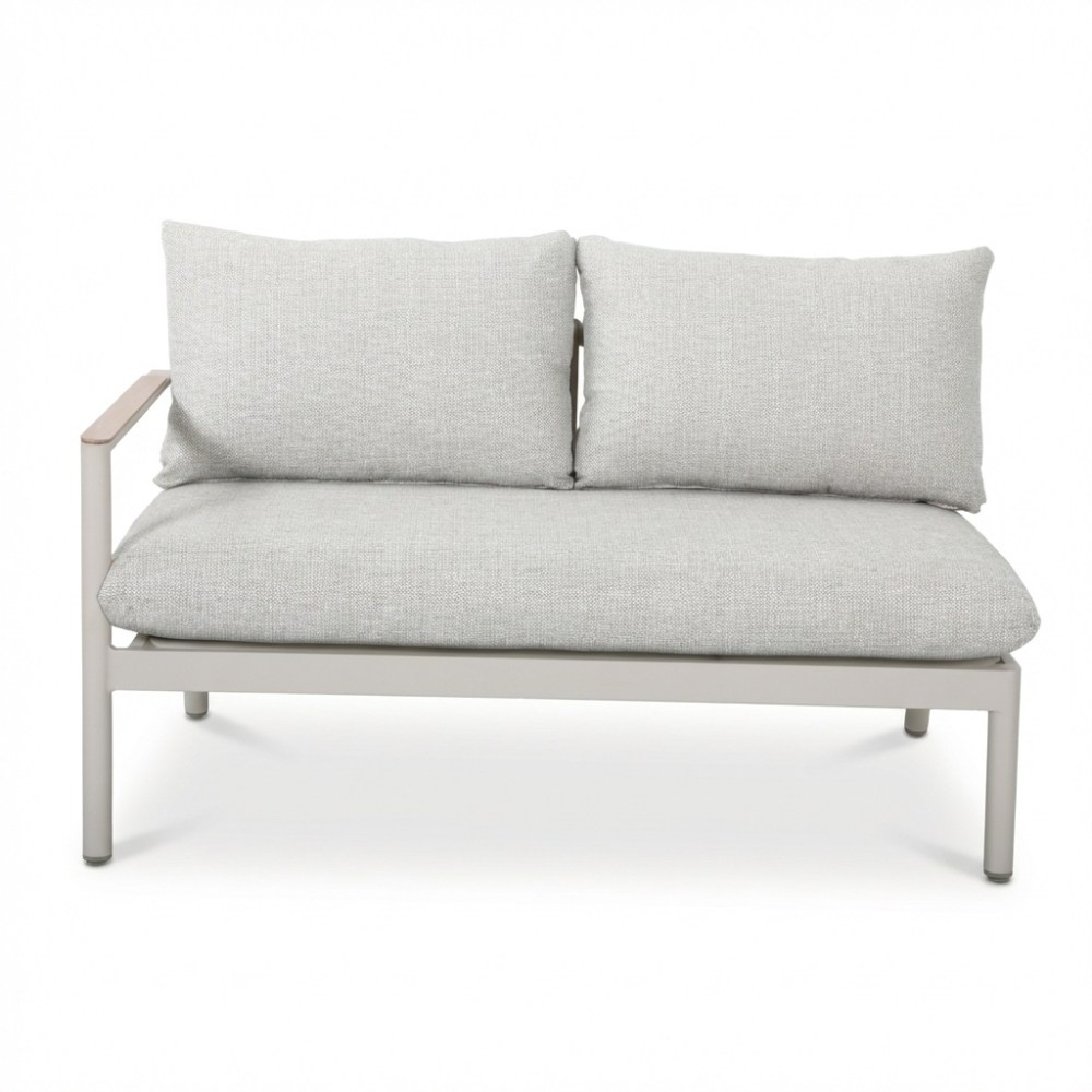 Florence hoek loungeset 5 personen incl. tafel | aluminium + touw | beige | 4-delig - 216x216cm