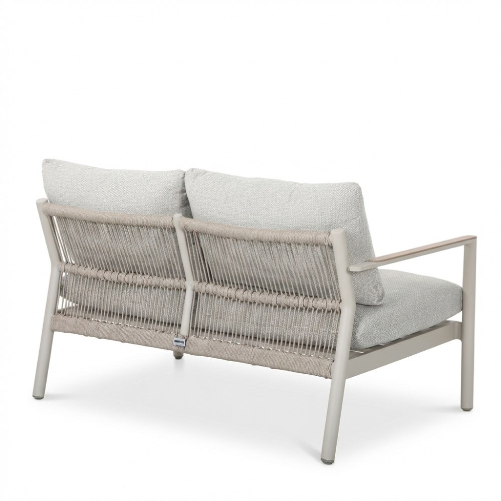 Florence hoek loungeset 5 personen incl. tafel | aluminium + touw | beige | 4-delig - 216x216cm