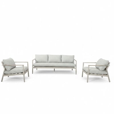 Florence stoel-bank loungeset 5 personen | aluminium + touw | beige | 3-delig