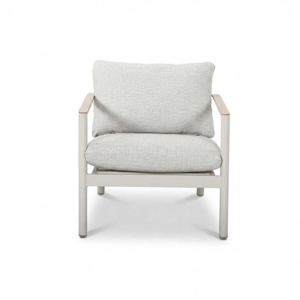 Florence stoel-bank loungeset 5 personen | aluminium + touw | beige | 3-delig