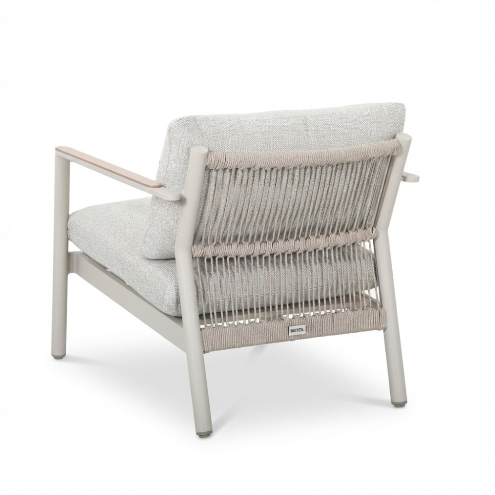 Florence stoel-bank loungeset 5 personen | aluminium + touw | beige | 3-delig