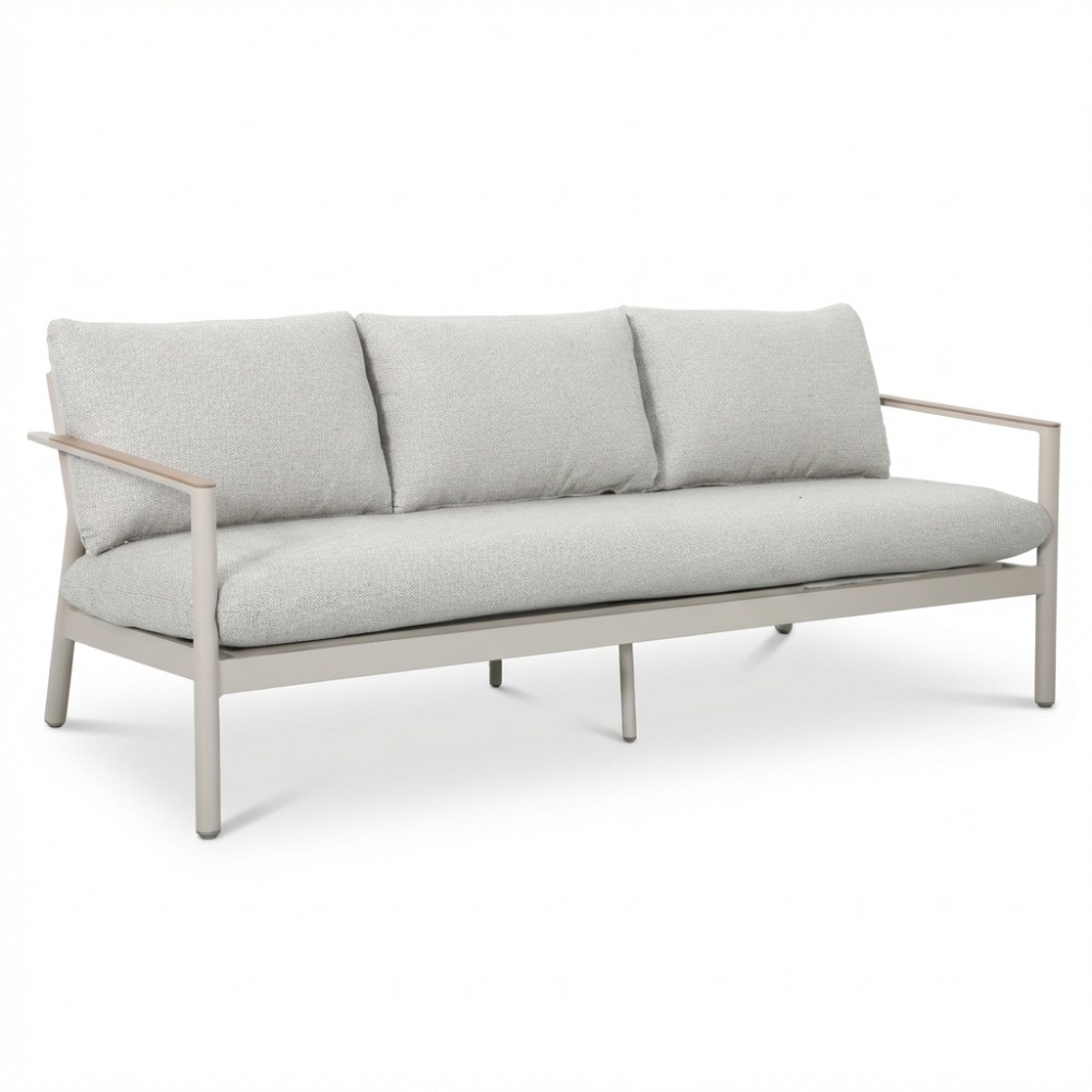 Florence stoel-bank loungeset 5 personen | aluminium + touw | beige | 3-delig