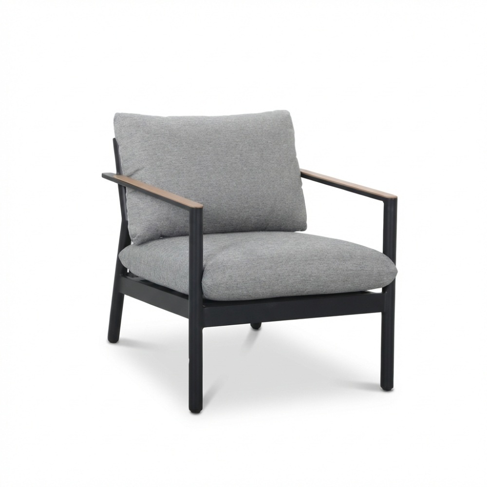 Florence stoel-bank loungeset 5 personen | aluminium + touw | antraciet | 3-delig