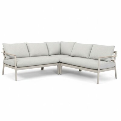 Florence hoek loungeset 5 personen | aluminium + touw | beige | 3-delig - 216x216cm