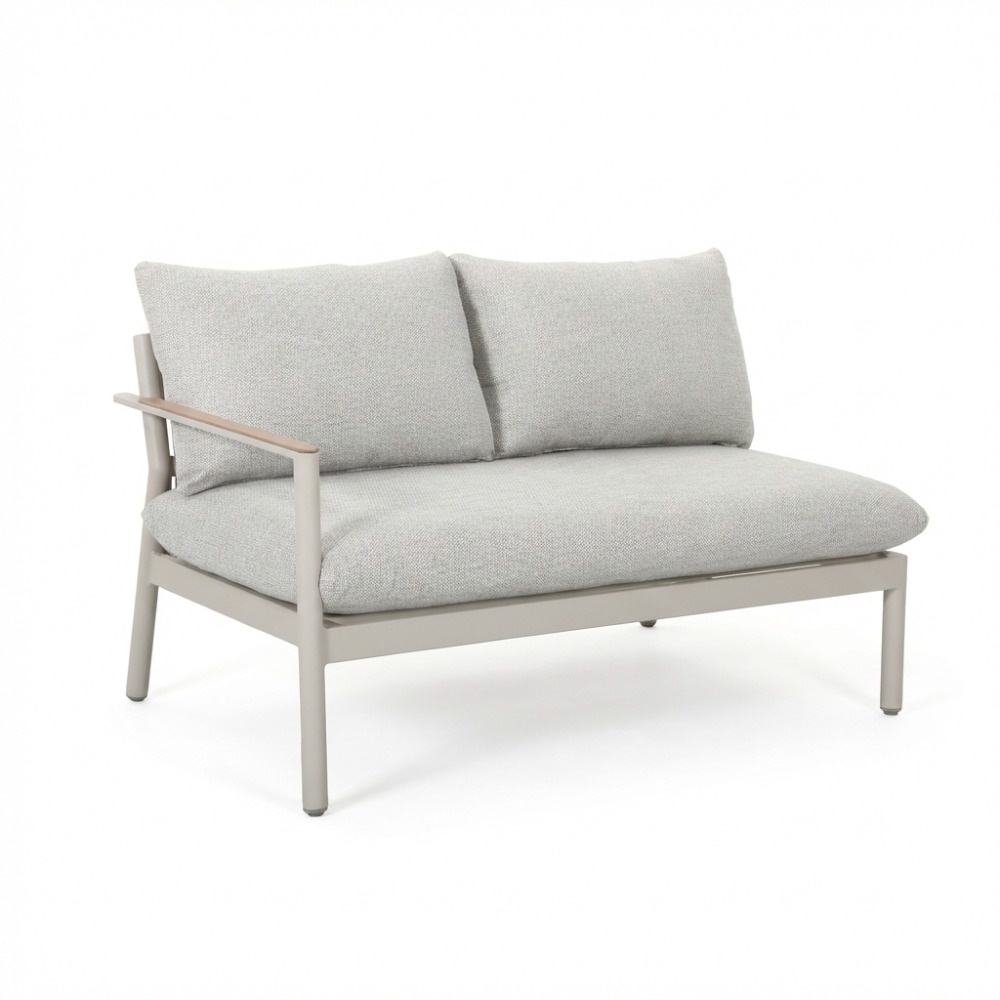 Florence hoek loungeset 5 personen | aluminium + touw | beige | 3-delig - 216x216cm