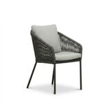 Lexis dining tuinstoel | touw + aluminium | Stone Grey