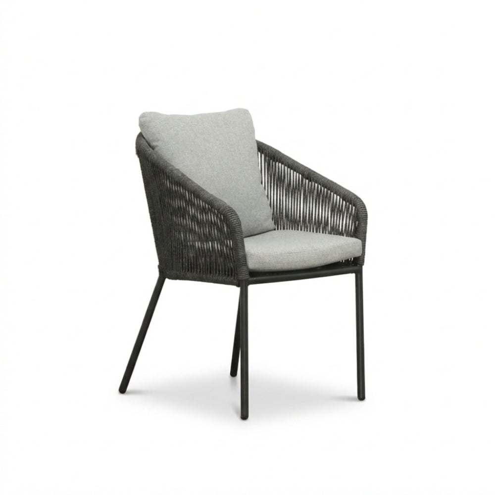 Lexis dining tuinstoel | touw + aluminium | Stone Grey
