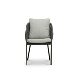 Lexis dining tuinstoel | touw + aluminium | Stone Grey