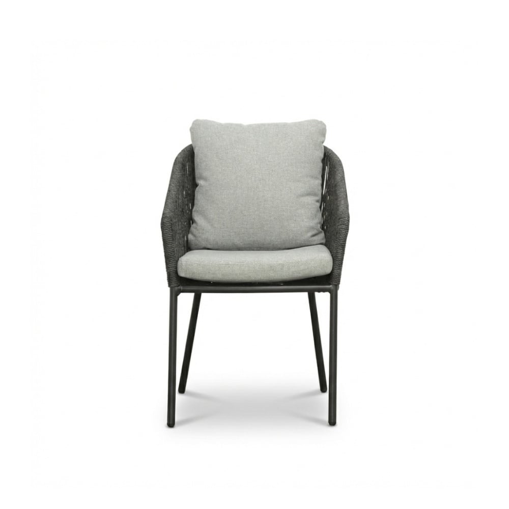 Lexis dining tuinstoel | touw + aluminium | Stone Grey