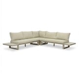Canyon hoek loungeset incl. loungetafel | aluminium + sintered stone | Marble Latte | 4-delig