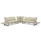 Canyon hoek loungeset incl. loungetafel | aluminium + sintered stone | Marble Latte | 4-delig