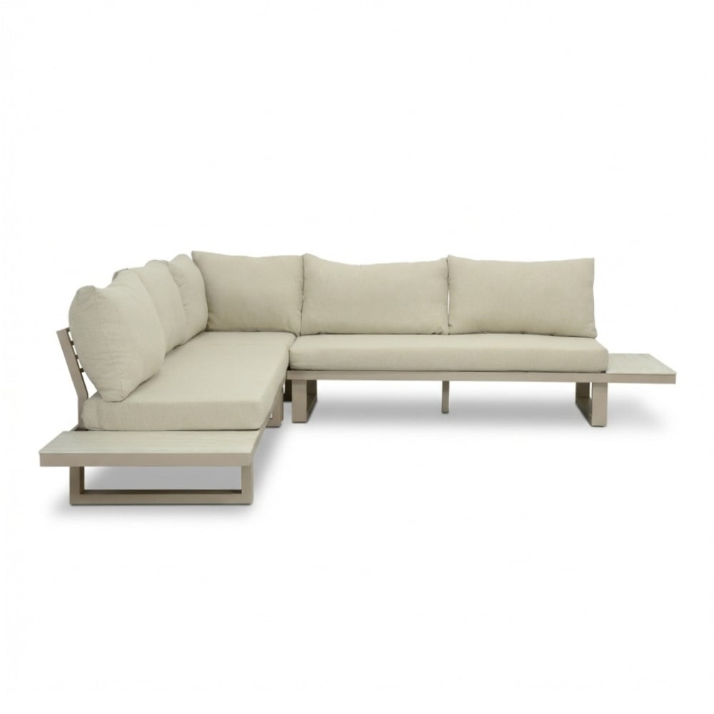 Canyon hoek loungeset incl. loungetafel | aluminium + sintered stone | Marble Latte | 4-delig