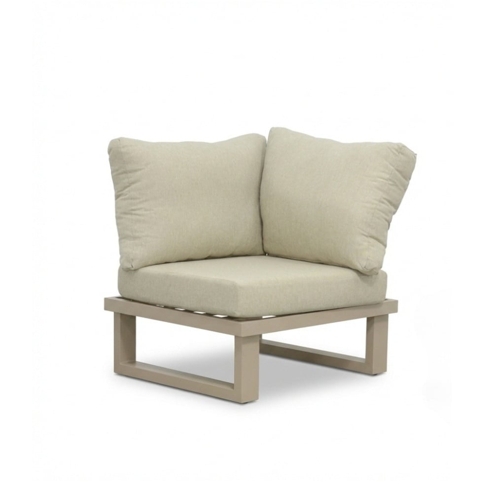 Canyon hoek loungeset incl. loungetafel | aluminium + sintered stone | Marble Latte | 4-delig