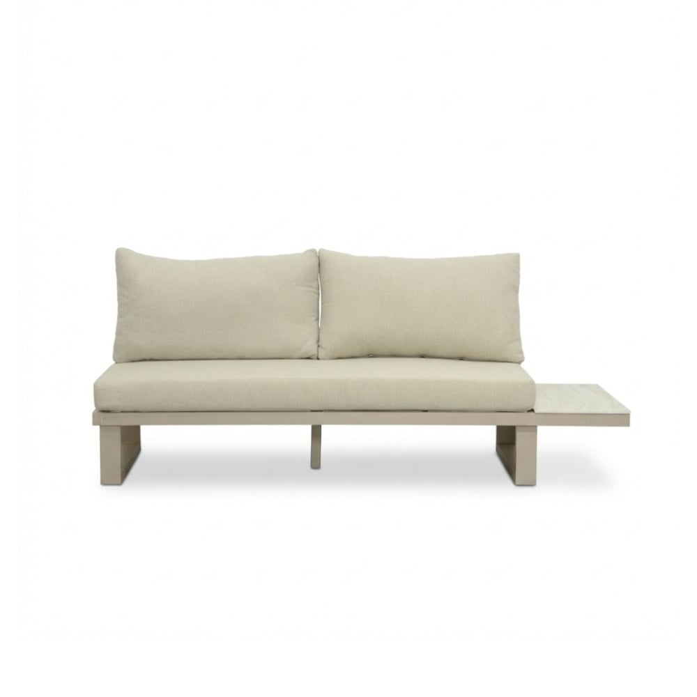 Canyon hoek loungeset incl. loungetafel | aluminium + sintered stone | Marble Latte | 4-delig