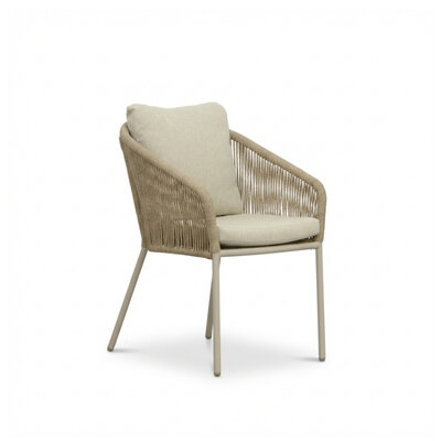 Lexis dining tuinstoel | touw + aluminium | Sandstone