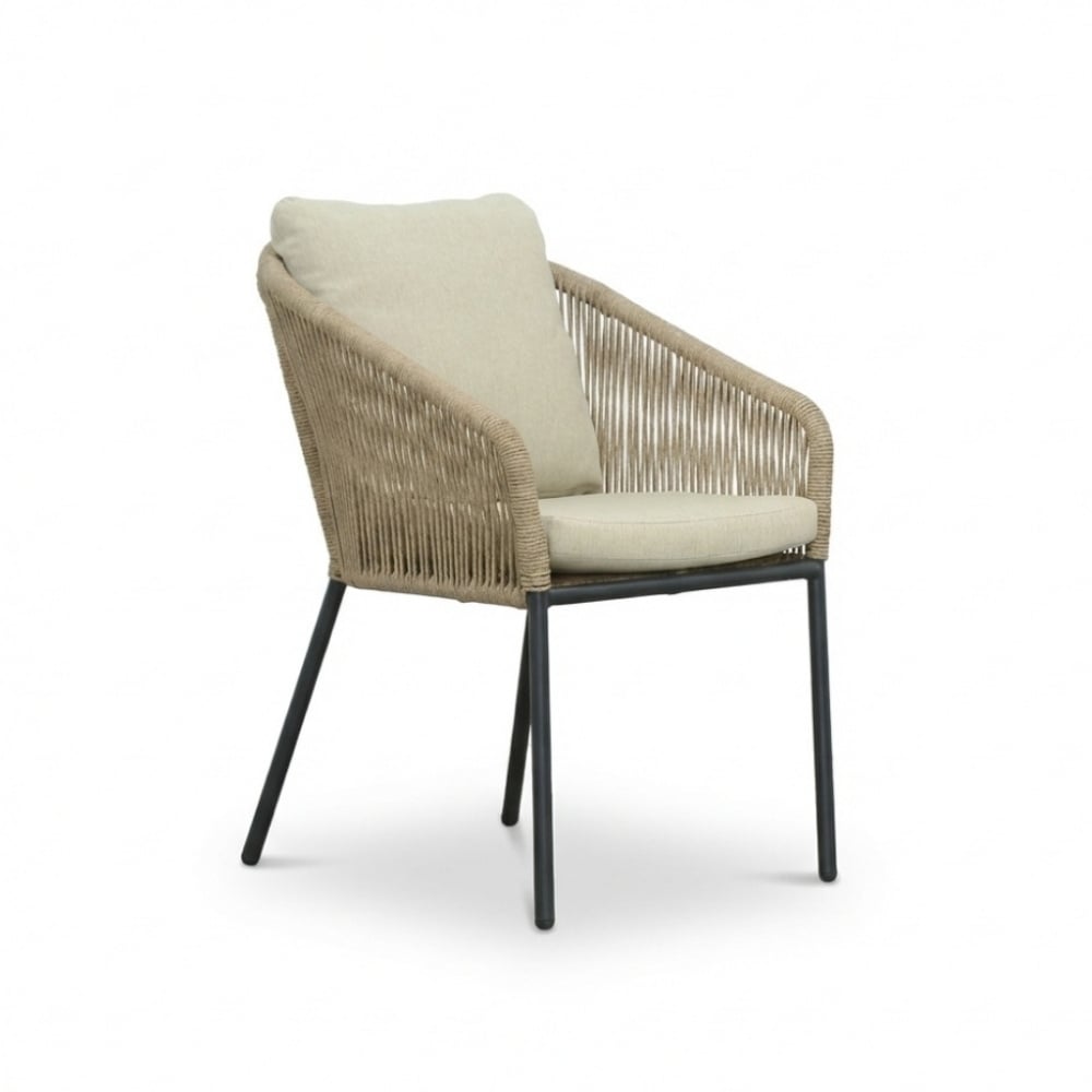 Lexis dining tuinstoel | touw + aluminium | Sahara Dust