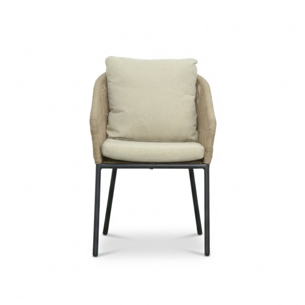 Lexis dining tuinstoel | touw + aluminium | Sahara Dust