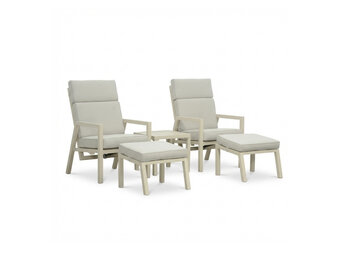 Oregon lounge balkonset - verstelbaar 2 personen | aluminium | beige | 5-delig